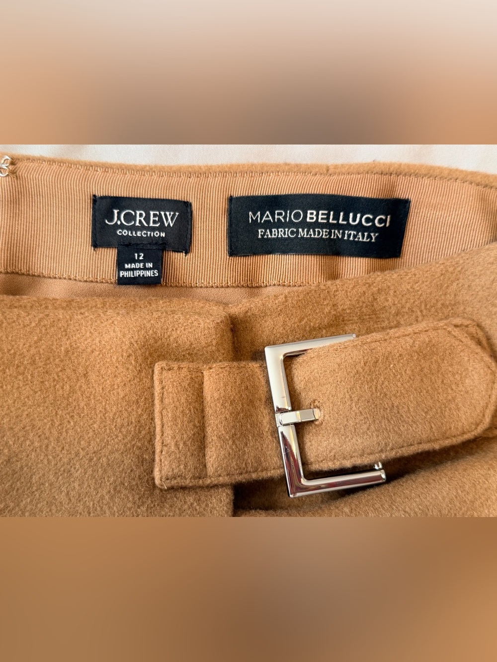 J.Crew Collection Mario Bellucci Wool Cashmere Mini Skirt Brown 12 - Picture 6 of 10